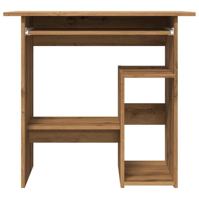 Bureau chêne artisanal 80x45x74 cm bois d'ingénierie – Image 2
