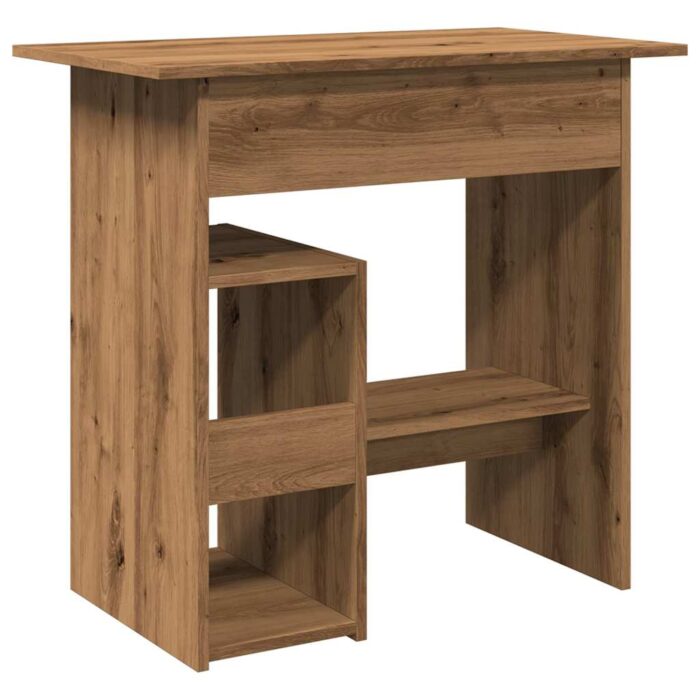 Bureau chêne artisanal 80x45x74 cm bois d'ingénierie – Image 4