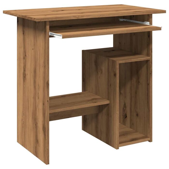 Bureau chêne artisanal 80x45x74 cm bois d'ingénierie – Image 5