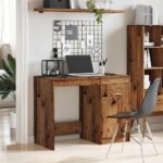 Bureau vieux bois 100x50x76 cm bois d'ingénierie – Image 2