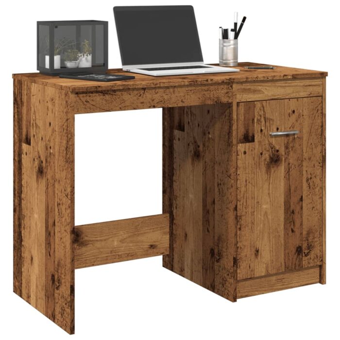 Bureau vieux bois 100x50x76 cm bois d'ingénierie – Image 1