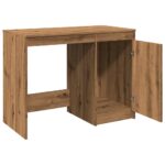 Bureau chêne artisanal 100x50x76 cm bois d'ingénierie – Image 6