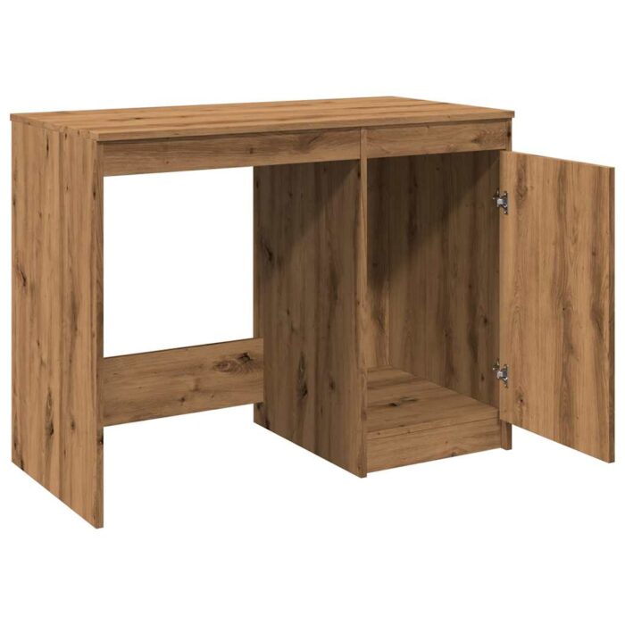 Bureau chêne artisanal 100x50x76 cm bois d'ingénierie – Image 6