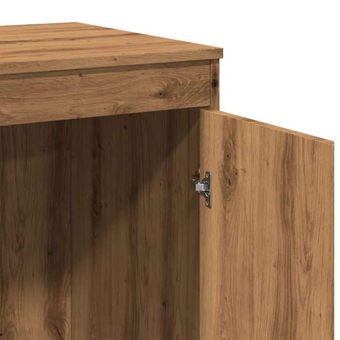 Bureau chêne artisanal 100x50x76 cm bois d'ingénierie – Image 7