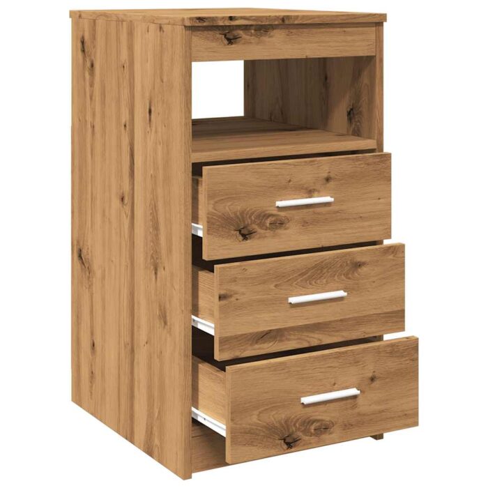 Commode chêne artisanal 40x50x76 cm bois d'ingénierie – Image 6