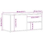 Meuble TV vieux bois 80x34x35,5 cm bois d'ingénierie – Image 9