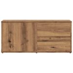 Meuble TV chêne artisanal 80x34x35,5 cm bois d'ingénierie – Image 2