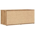 Meuble TV chêne artisanal 80x34x35,5 cm bois d'ingénierie – Image 4