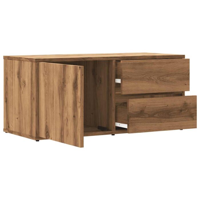 Meuble TV chêne artisanal 80x34x35,5 cm bois d'ingénierie – Image 7