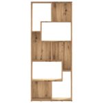 Bibliothèque chêne artisanal 67x24x161 cm bois d'ingénierie – Image 3