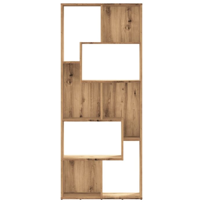 Bibliothèque chêne artisanal 67x24x161 cm bois d'ingénierie – Image 3