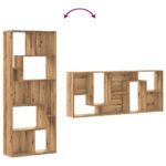 Bibliothèque chêne artisanal 67x24x161 cm bois d'ingénierie – Image 6