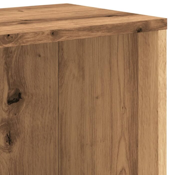 Bibliothèque chêne artisanal 67x24x161 cm bois d'ingénierie – Image 7