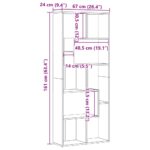 Bibliothèque chêne artisanal 67x24x161 cm bois d'ingénierie – Image 9