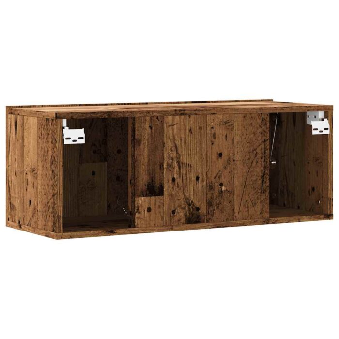 Meuble TV mural vieux bois 80x30x30 cm bois d'ingénierie – Image 4