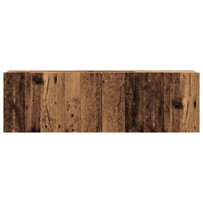 Meuble TV mural vieux bois 100x30x30 cm bois d'ingénierie – Image 2