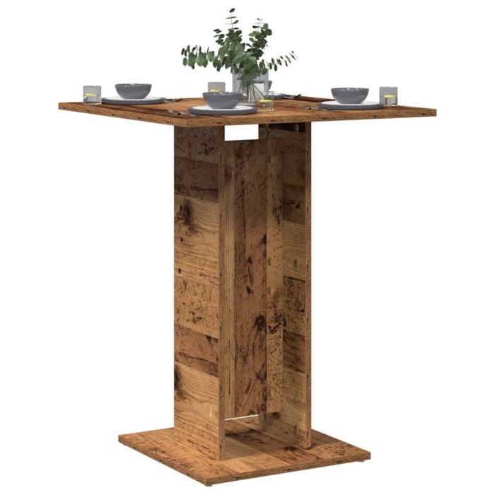 Table de bistro vieux bois 60x60x75 cm bois d'ingénierie – Image 1