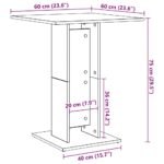 Table de bistro chêne artisanal 60x60x75 cm bois d'ingénierie – Image 7