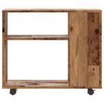 Table d'appoint vieux bois 70x35x55 cm bois d'ingénierie – Image 2