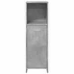 Armoire de salle de bain Gris béton 30x30x95 cm Aggloméré – Image 2