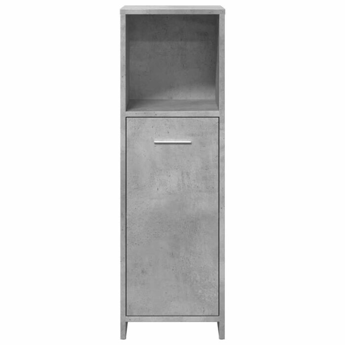 Armoire de salle de bain Gris béton 30x30x95 cm Aggloméré – Image 2