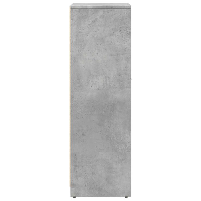 Armoire de salle de bain Gris béton 30x30x95 cm Aggloméré – Image 3