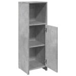 Armoire de salle de bain Gris béton 30x30x95 cm Aggloméré – Image 5