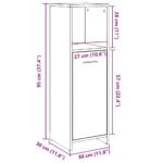 Armoire de salle de bain vieux bois 30x30x95 cm bois ingénierie – Image 8