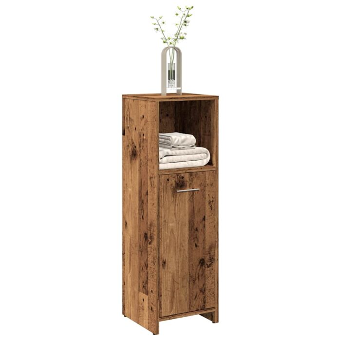 Armoire de salle de bain vieux bois 30x30x95 cm bois ingénierie – Image 1