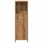Armoire de bain chêne artisanal 30x30x95 cm bois d'ingénierie – Image 2