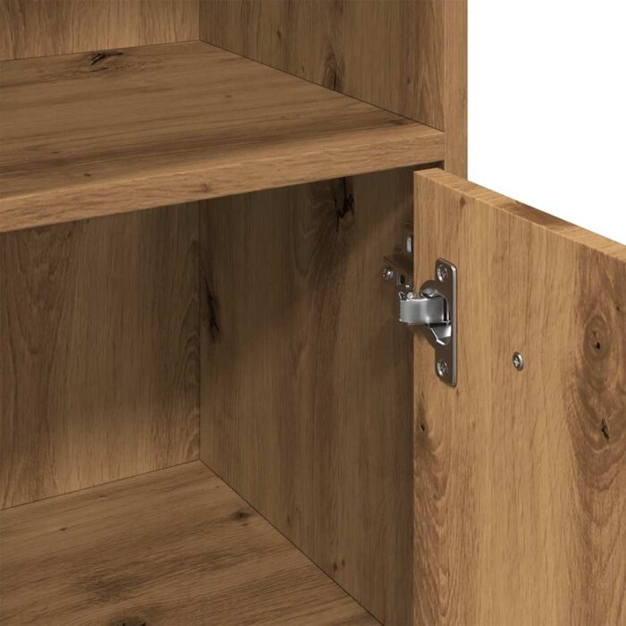 Armoire de bain chêne artisanal 30x30x95 cm bois d'ingénierie – Image 6