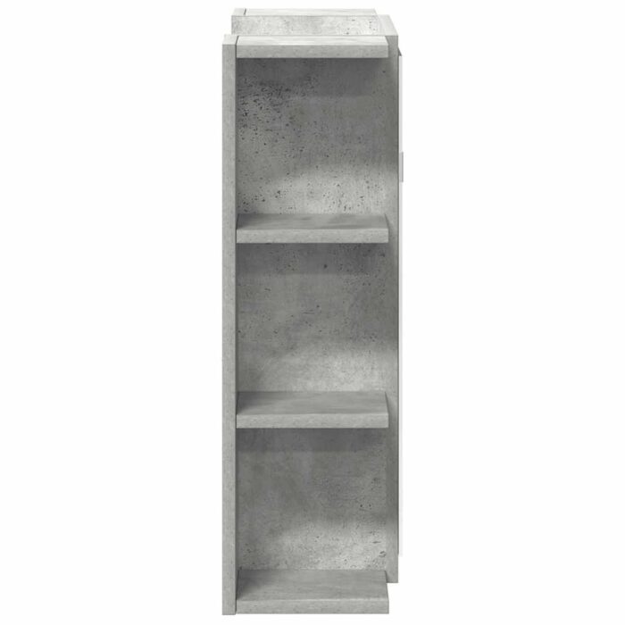 Armoire à miroir de bain Gris béton 80x20,5x64 cm Aggloméré – Image 3
