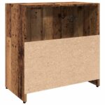Armoire lavabo de salle de bain vieux bois 60x33x60 cm – Image 6