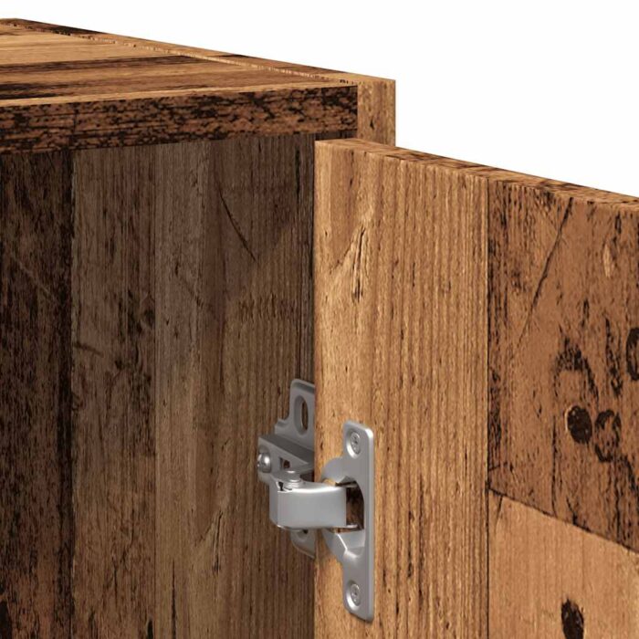 Armoire lavabo de salle de bain vieux bois 60x33x60 cm – Image 7