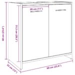 Armoire lavabo de salle de bain vieux bois 60x33x60 cm – Image 9