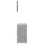 Armoire de bain avec miroir gris béton bois d'ingénierie – Image 3