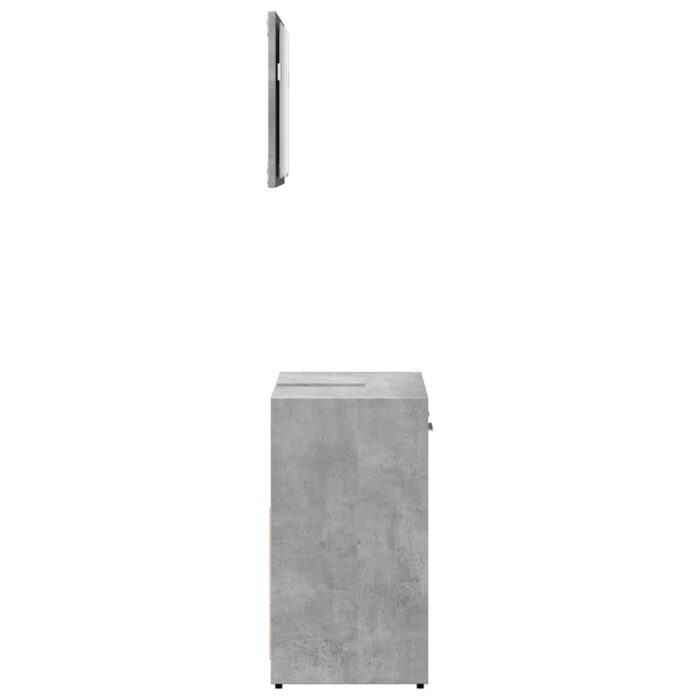 Armoire de bain avec miroir gris béton bois d'ingénierie – Image 3