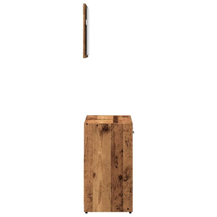 Armoire de salle de bain et miroir vieux bois bois d'ingénierie – Image 3
