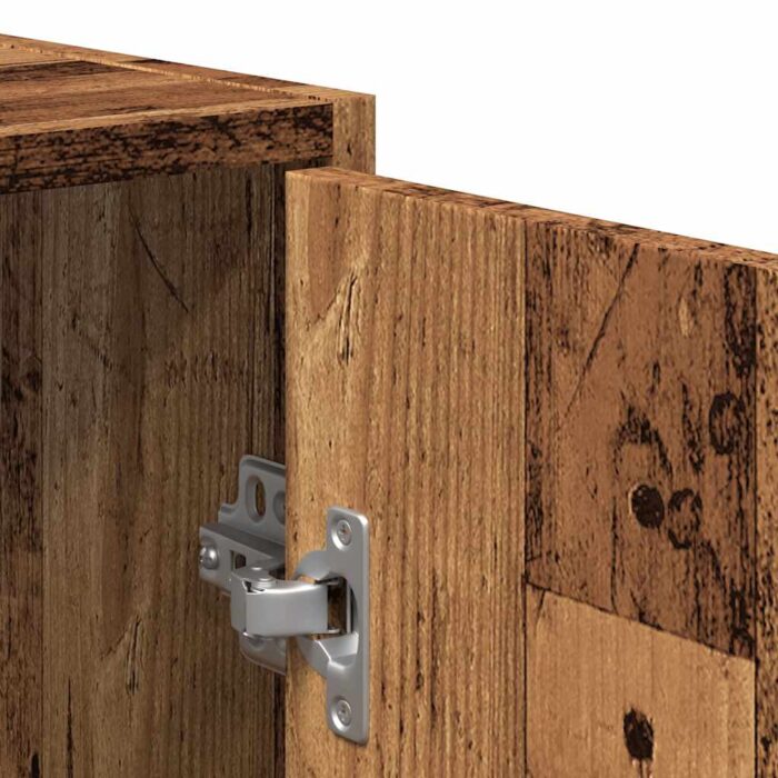 Armoire de salle de bain et miroir vieux bois bois d'ingénierie – Image 6