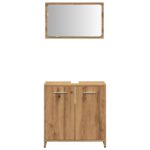 Armoire de salle de bain avec miroir chêne artisanal – Image 2
