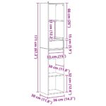 Bibliothèque vieux bois 36x30x171 cm bois d'ingénierie – Image 8