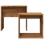 Tables basses gigognes 2 pcs vieux bois bois d'ingénierie – Image 2