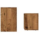 Tables basses gigognes 2 pcs vieux bois bois d'ingénierie – Image 3