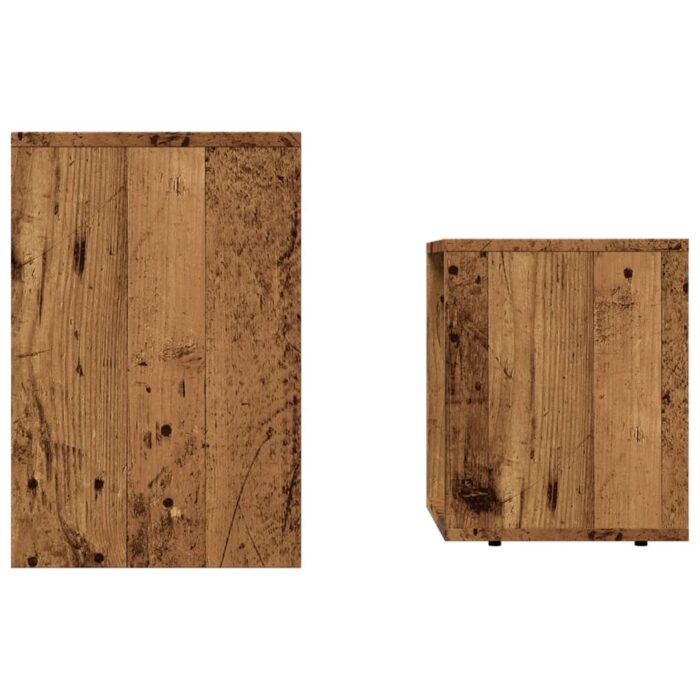 Tables basses gigognes 2 pcs vieux bois bois d'ingénierie – Image 3