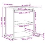 Bureau d'ordinateur vieux bois 80x50x75 cm bois d'ingénierie – Image 8
