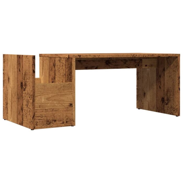 Table basse vieux bois 90x45x35 cm bois d'ingénierie – Image 4