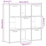 Bibliothèque vieux bois 90x28x90 cm bois d'ingénierie – Image 9