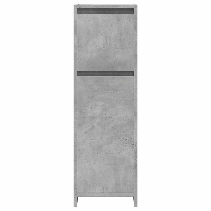 Armoire de salle de bain Gris béton 30x30x95 cm Aggloméré – Image 2