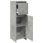 Armoire de salle de bain Gris béton 30x30x95 cm Aggloméré – Image 6