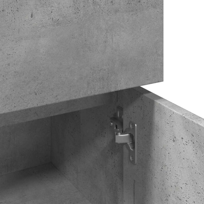 Armoire de salle de bain Gris béton 30x30x95 cm Aggloméré – Image 7